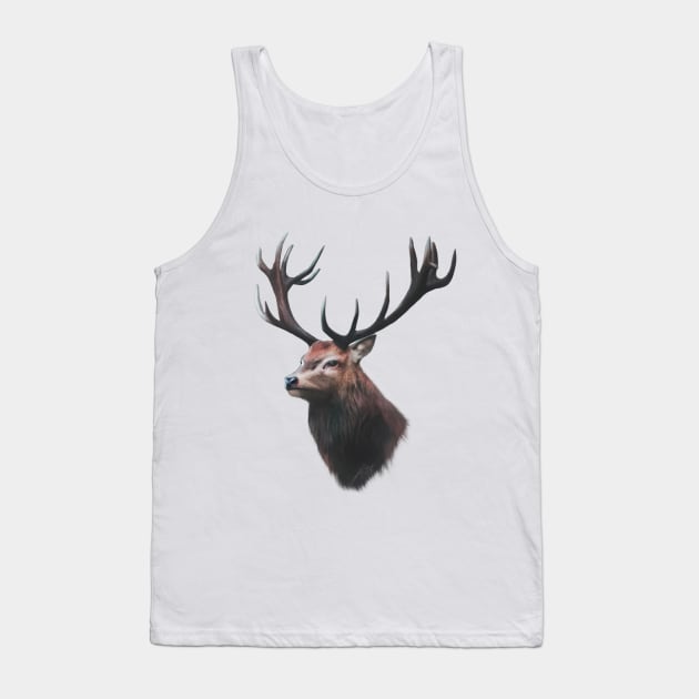 Deer Portrait Tank Top by lunaroveda